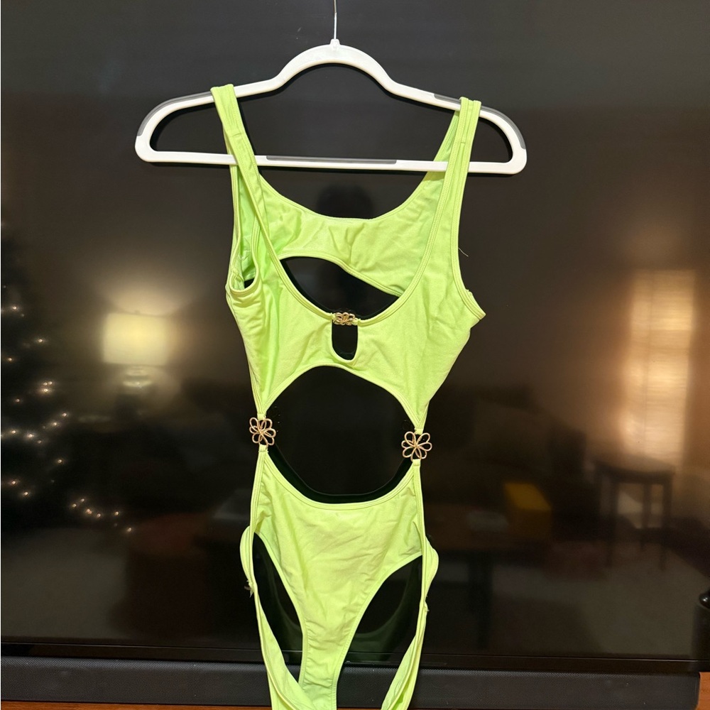Cult Gaia Neon Green One Piece Swimsuit - Picture 3 of 6